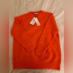 orange zara sweater